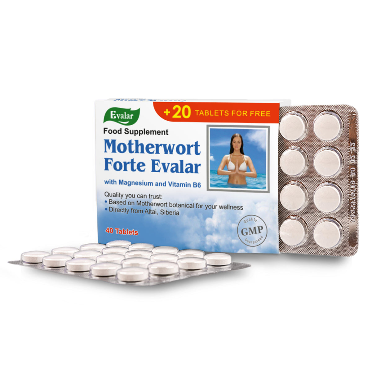 Motherwort Forte Herb with Vitamins by Evalar 40 Tabs