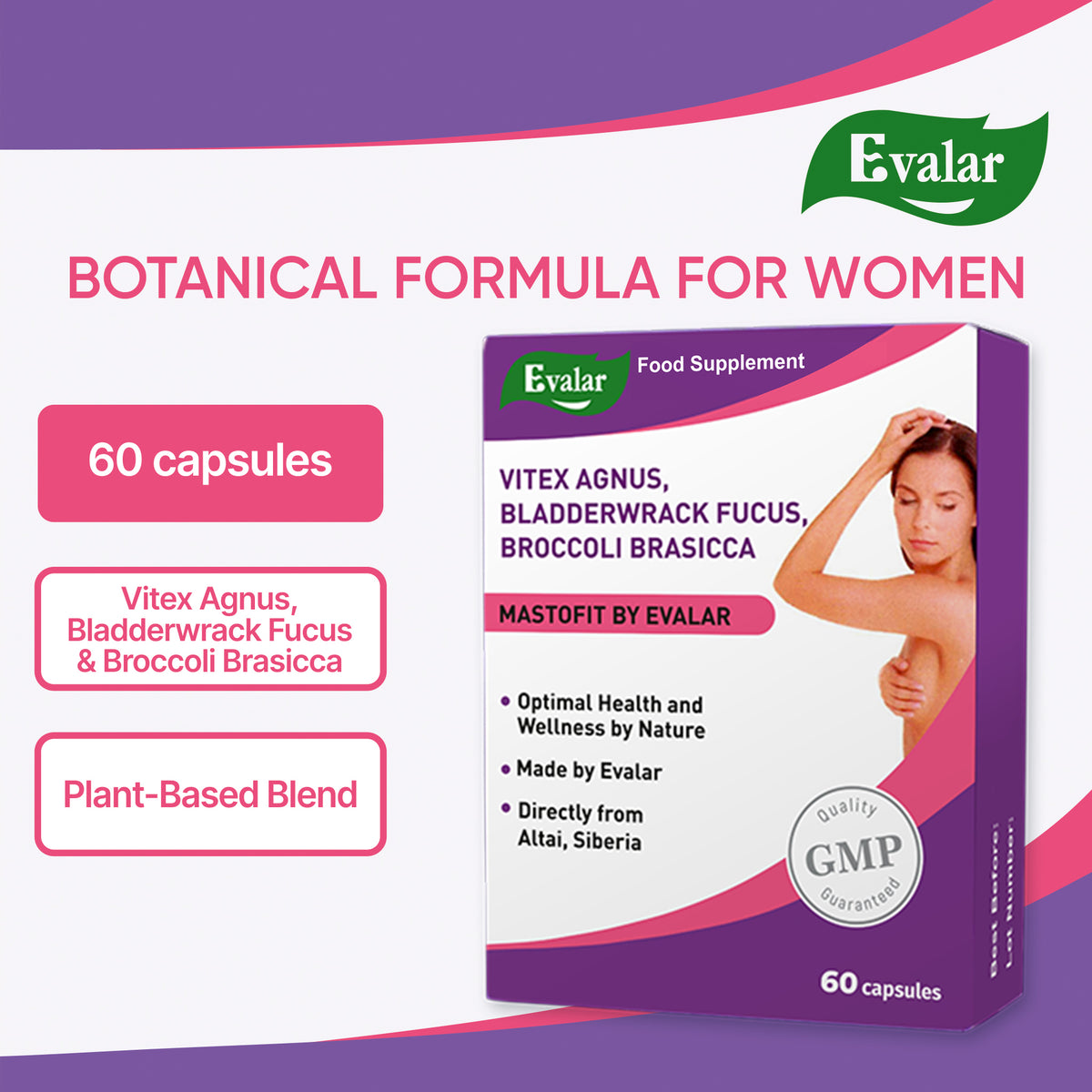 Vitex Chaste Tree Bladderwrack Fucus Extract Mastofit Herb by Evalar 100 Tab