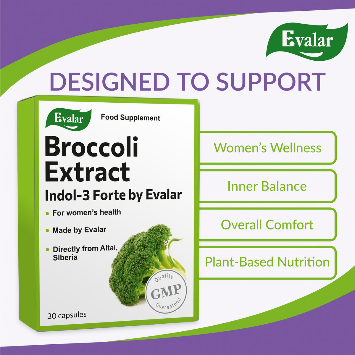 Evalar Broccoli Indol-3 Extract Herb by Evalar 30 Caps