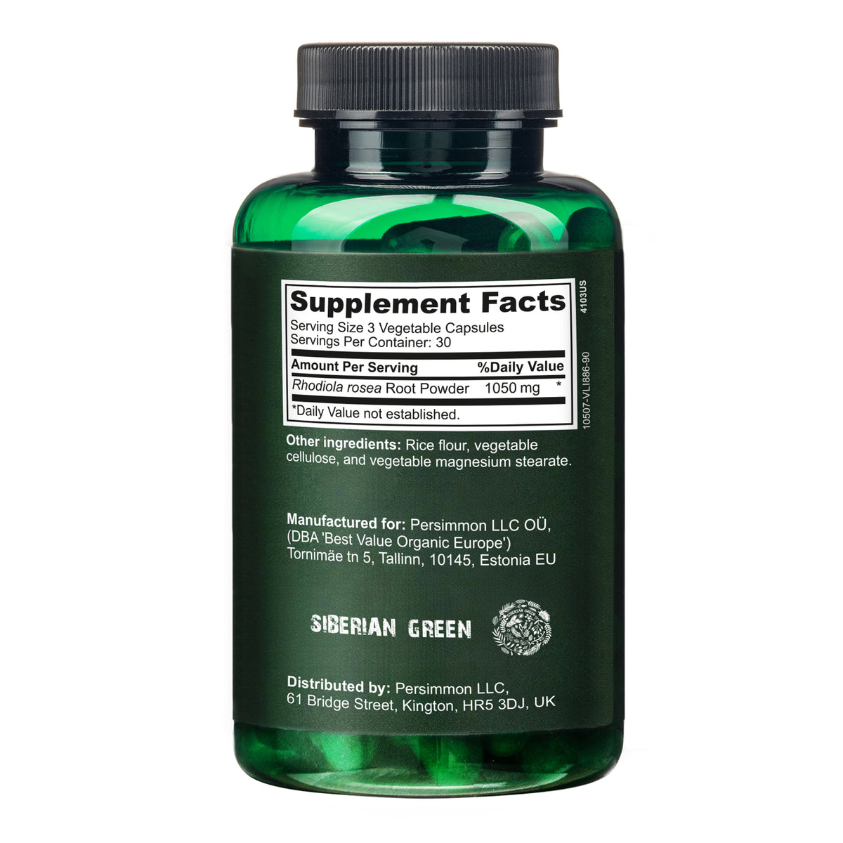 Siberian Wild Rhodiola Rosea Capsules – 350 mg – 90 Vegan Capsules