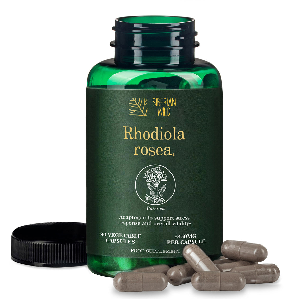 Siberian Wild Rhodiola Rosea Capsules – 350 mg – 90 Vegan Capsules