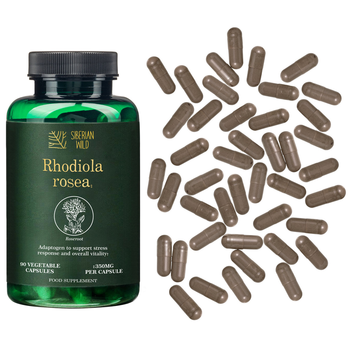 Siberian Wild Rhodiola Rosea Capsules – 350 mg – 90 Vegan Capsules