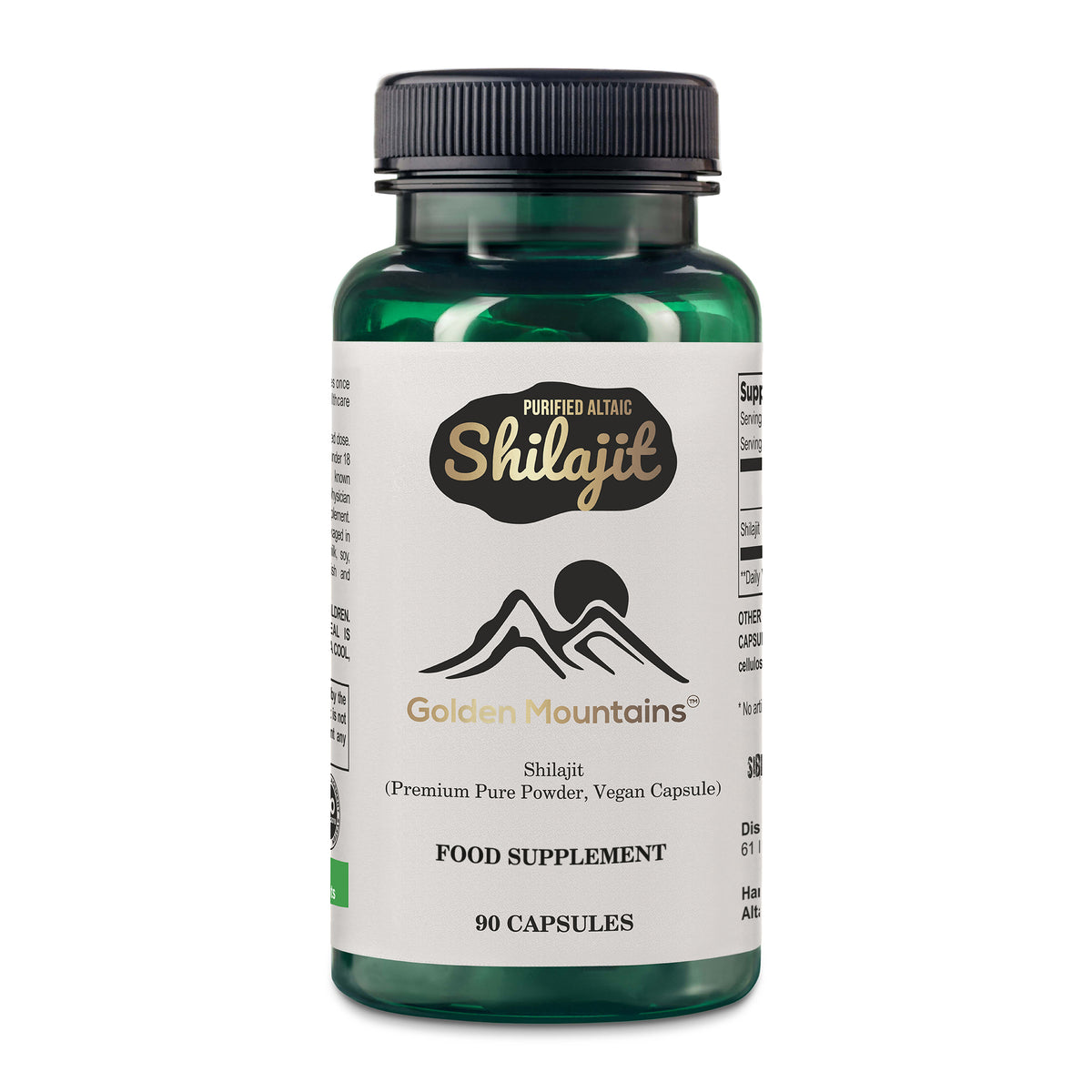 Golden Mountains Shilajit Vegan Capsules – 500mg | 90 Count
