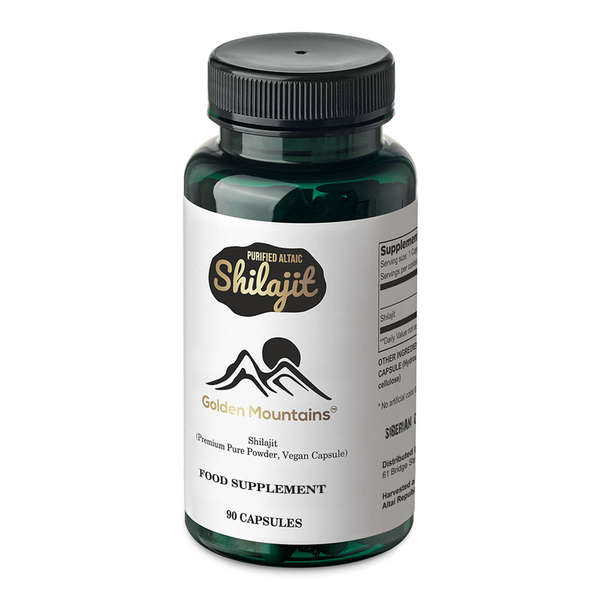 Golden Mountains Shilajit Vegan Capsules – 500mg | 90 Count