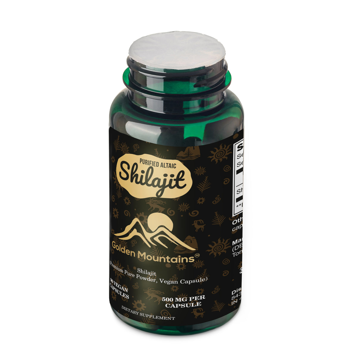 Golden Mountains Shilajit Vegan Capsules – 500mg | 90 Count