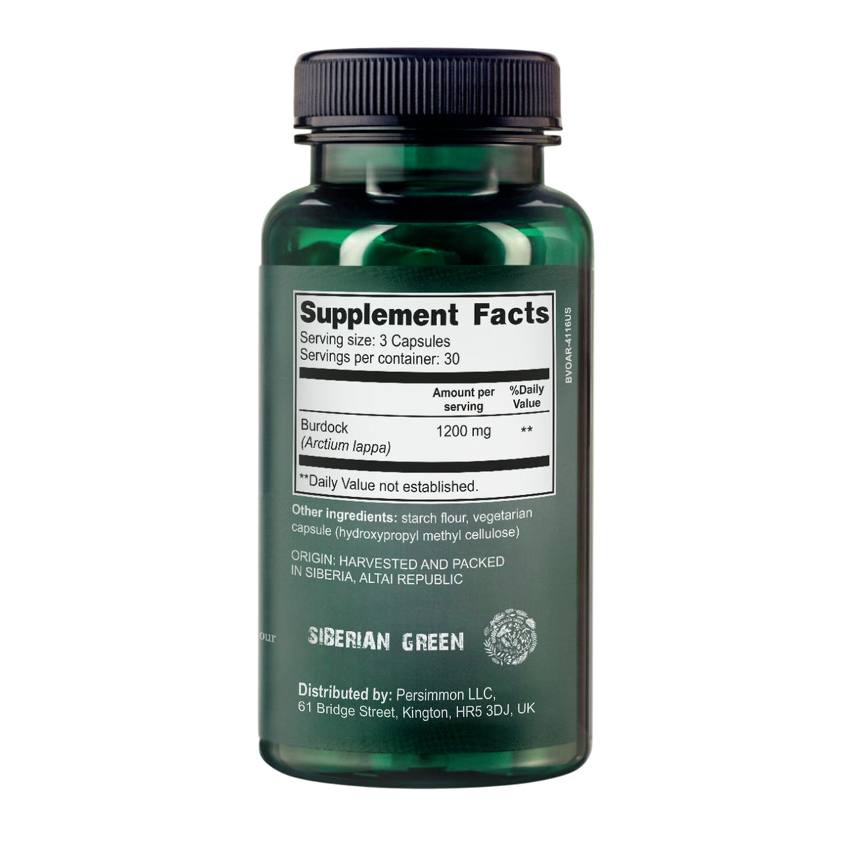Siberian Wild Burdock Root Capsules – 1200mg