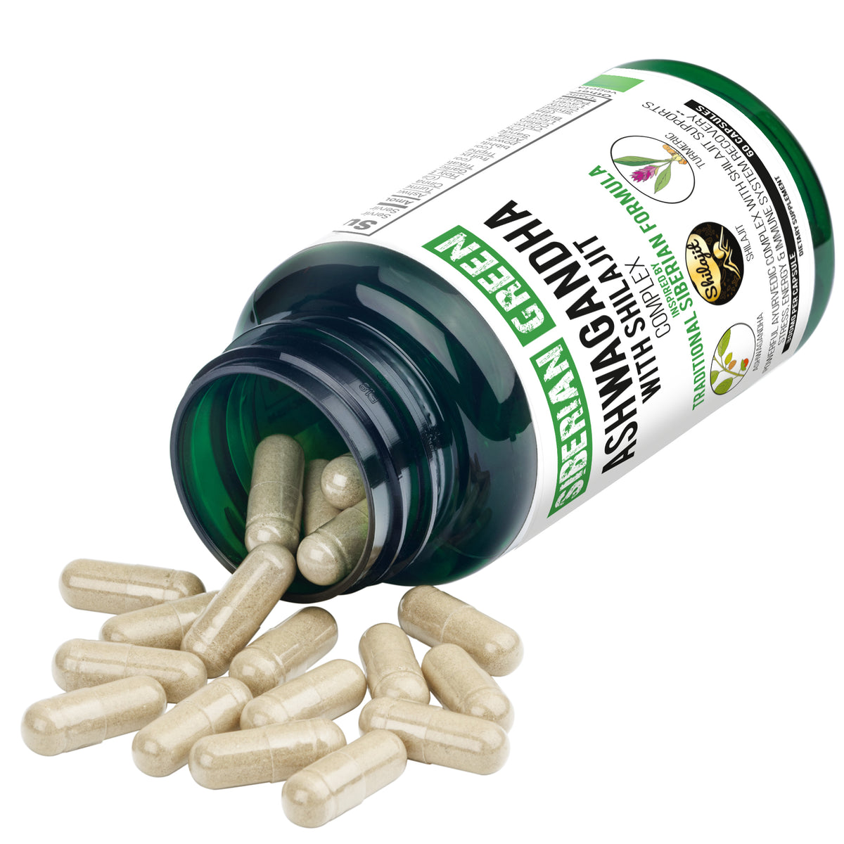 Ashwagandha & Shilajit Capsules with Turmeric - Ayurvedic Complex (60 Caps)