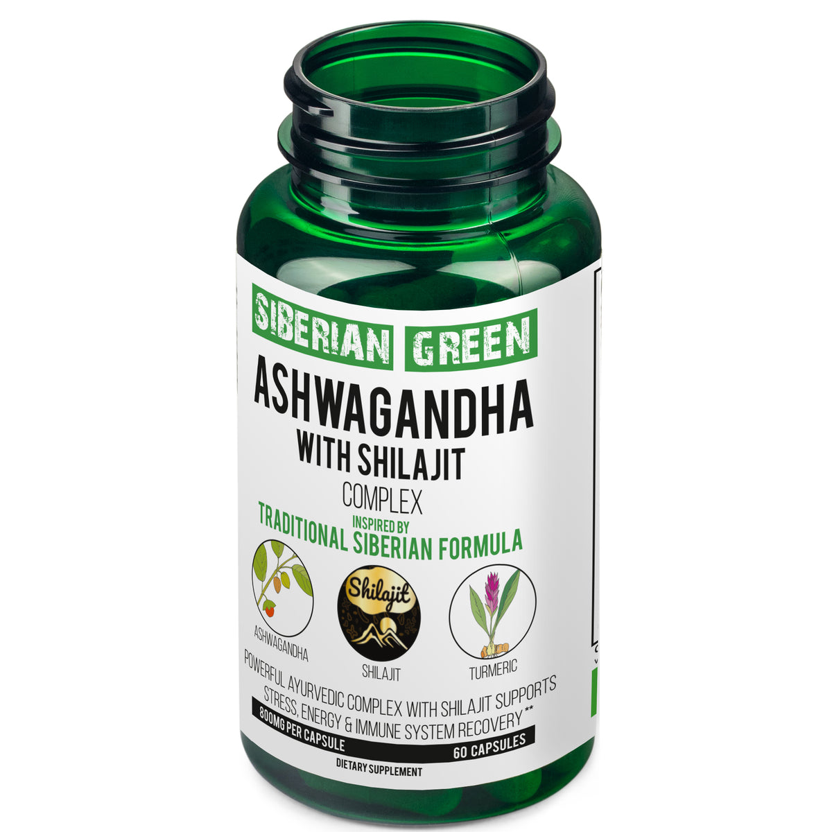 Ashwagandha & Shilajit Capsules with Turmeric - Ayurvedic Complex (60 Caps)