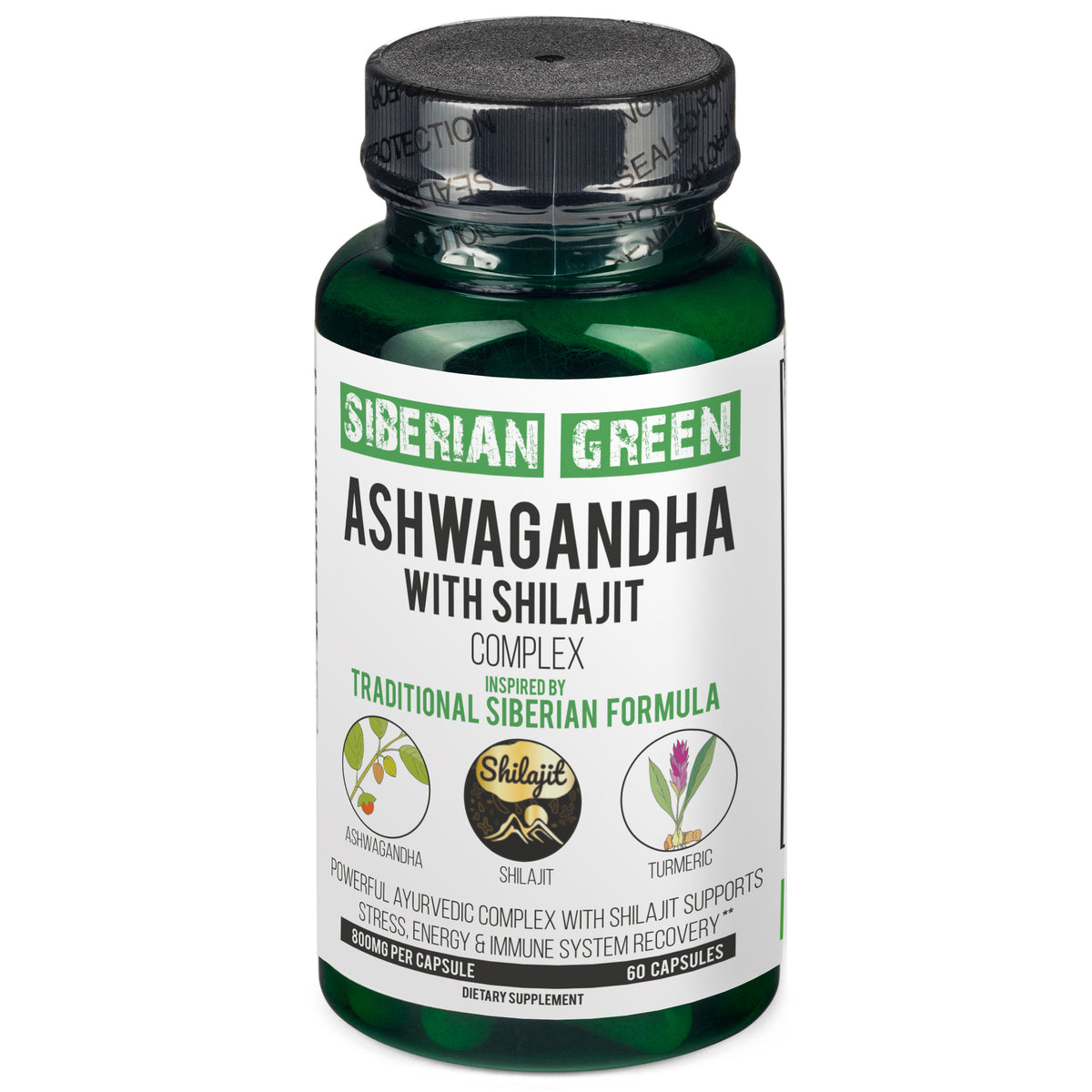 Ashwagandha & Shilajit Capsules with Turmeric - Ayurvedic Complex (60 Caps)