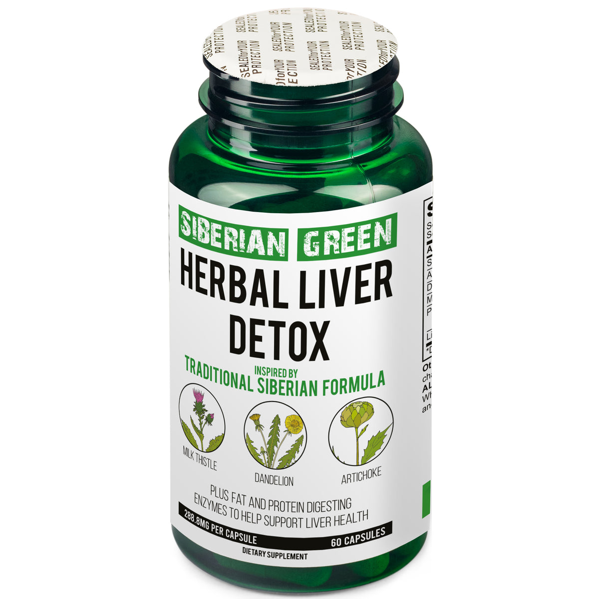 Herbal Liver Detox with Milk Thistle and Dandelion Capsules – 60 Caps