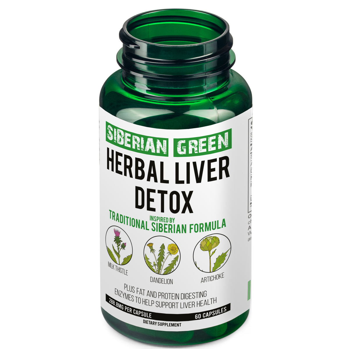 Herbal Liver Detox with Milk Thistle and Dandelion Capsules – 60 Caps
