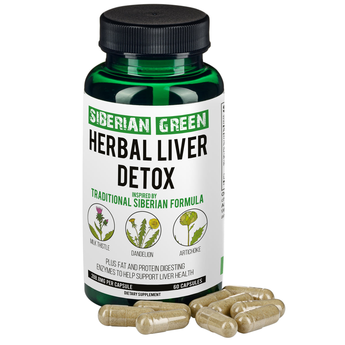 Herbal Liver Detox with Milk Thistle and Dandelion Capsules – 60 Caps