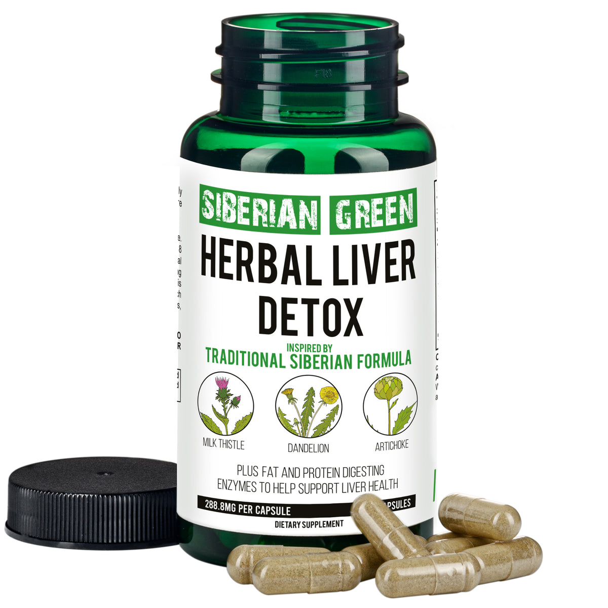 Herbal Liver Detox with Milk Thistle and Dandelion Capsules – 60 Caps
