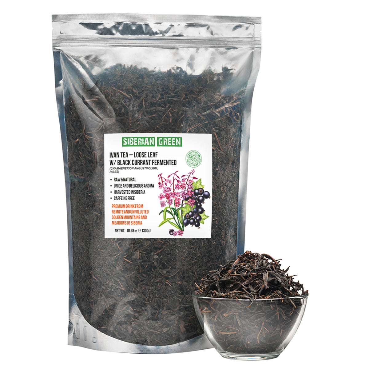 Ivan Chai Herbal Tea Black Currant Leaves - 300g Loose Leaf Mixture