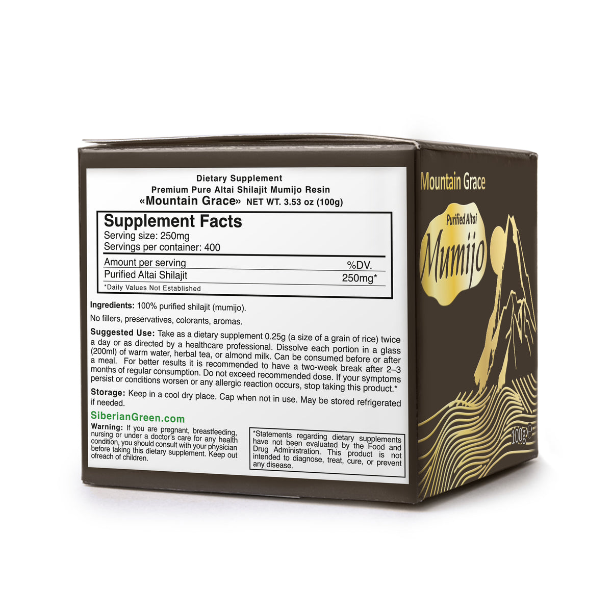 Siberian Green Altai Shilajit – 100g of Pure Resin