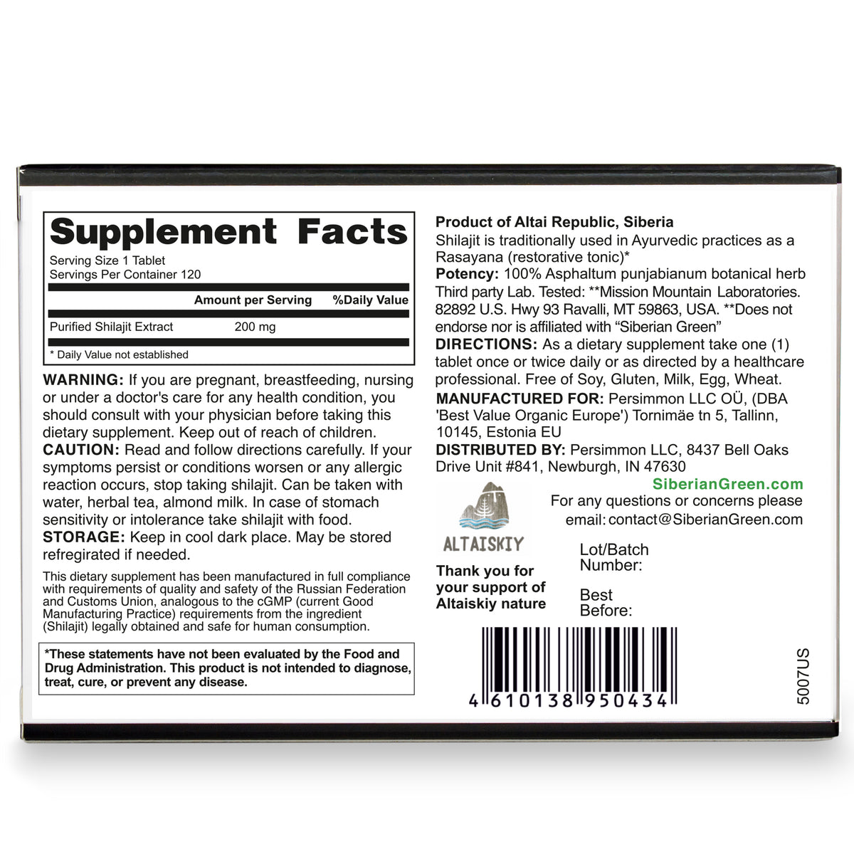 Shilajit Dry Drops – 120 x 200mg | Pure Altai Resin from the Golden Mountains