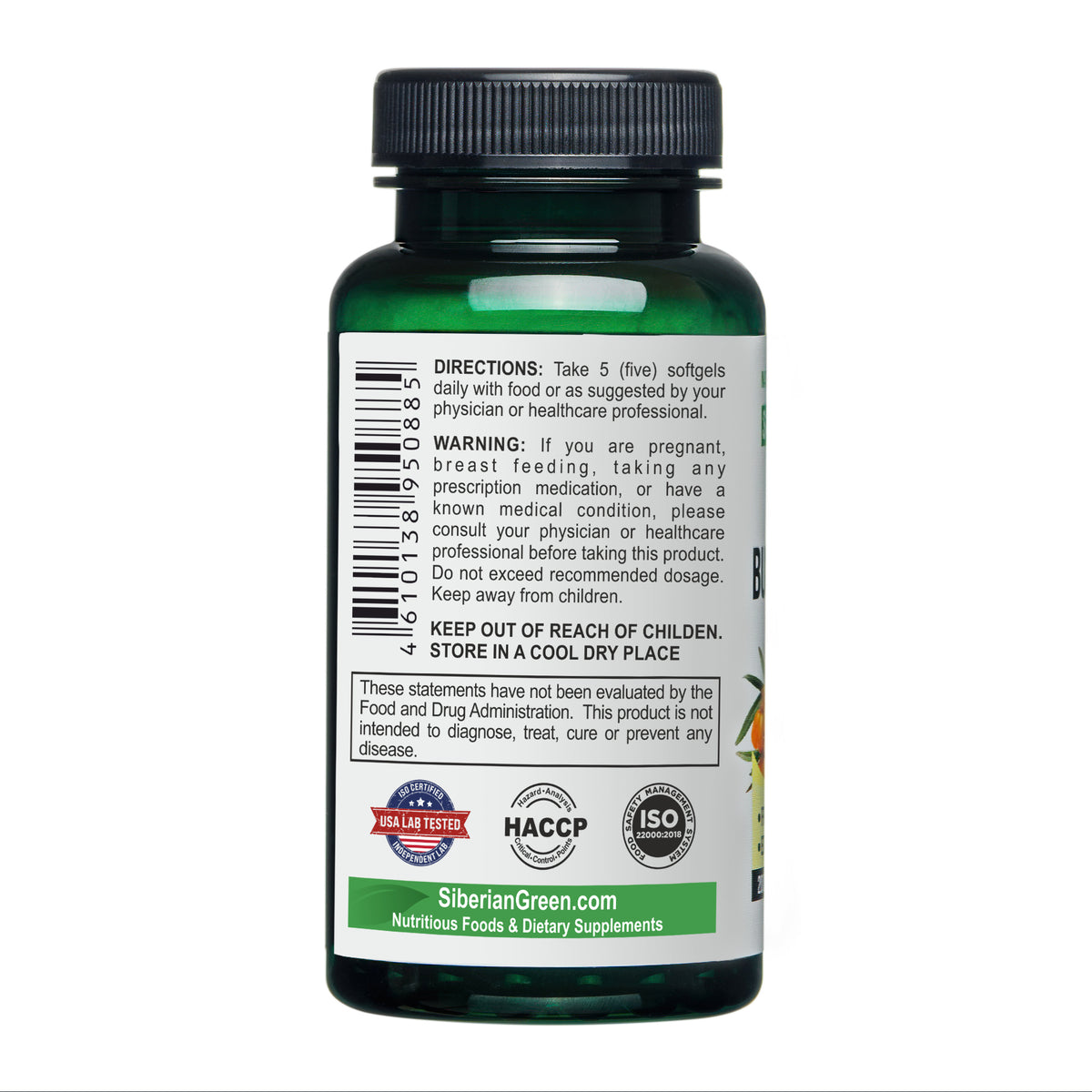 Omega 7 Sea Buckthorn Oil Capsules - 100% Pure &amp; Cold-Pressed