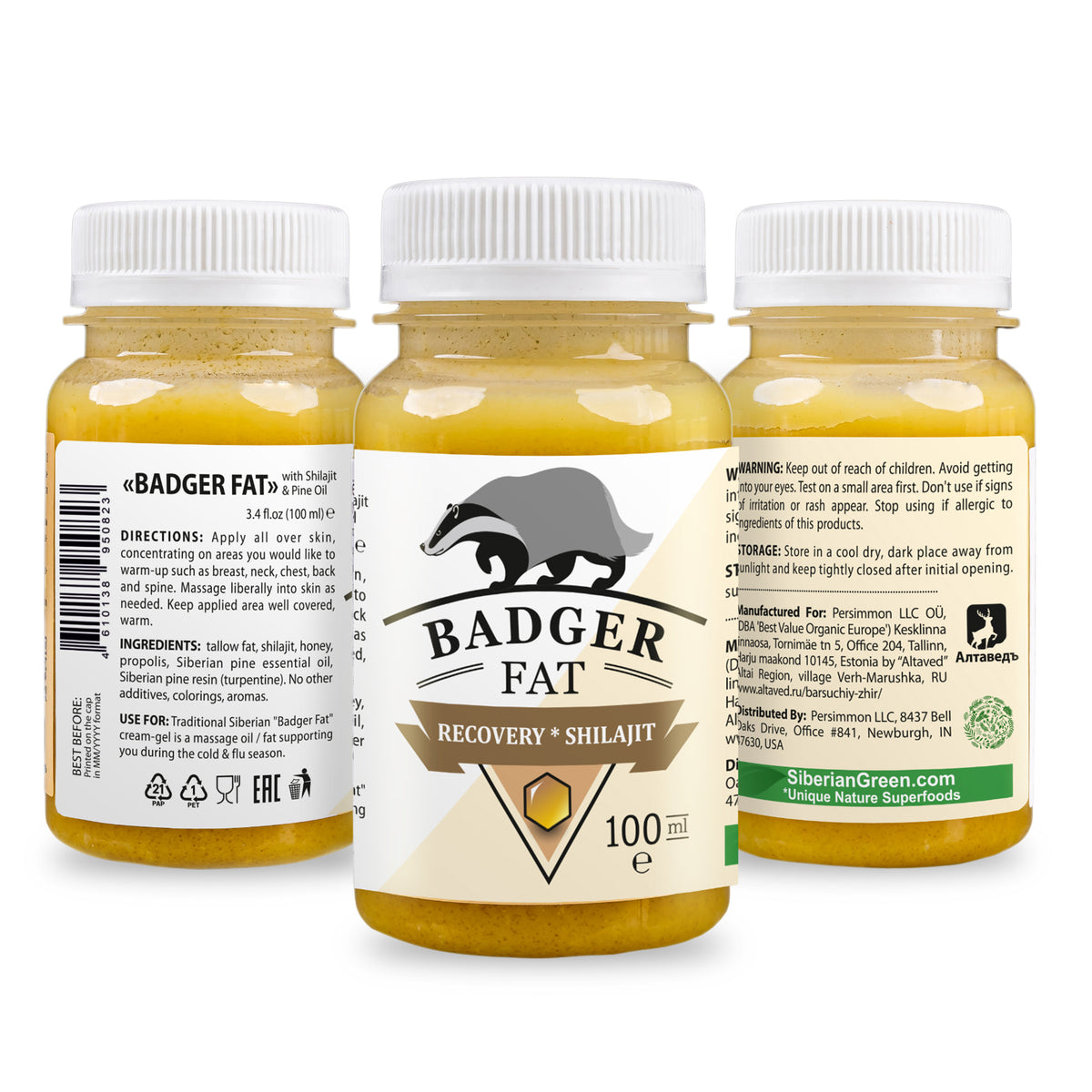 Badger Fat Cream-Gel with Altai Shilajit & Siberian Pine Oil – 100ml