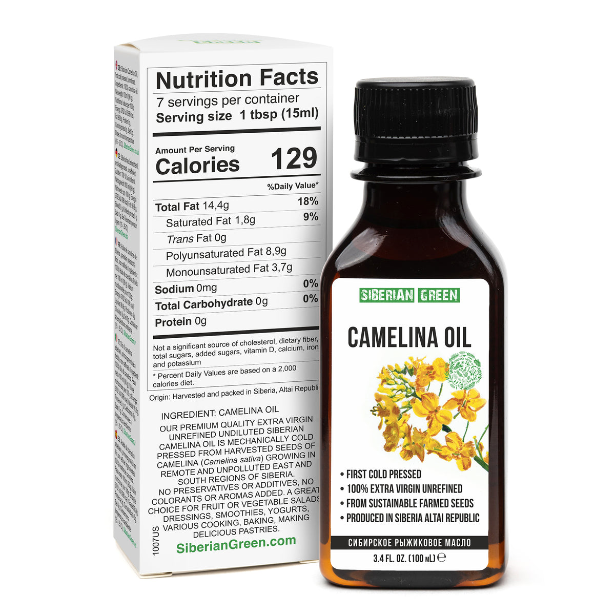Organic Cold-Pressed Camelina Oil – Rich in Omega-3 | 100ml