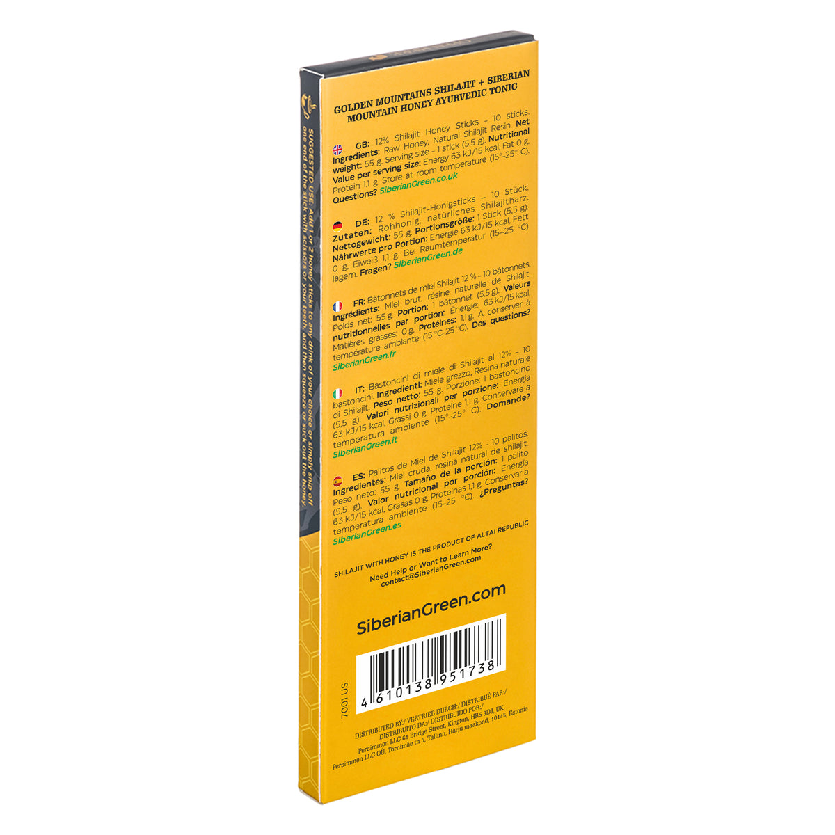 12% Shilajit Honey Sticks - 10-Pack Natural Immune and Energy Restorers