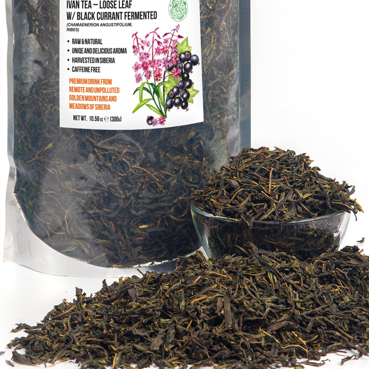 Ivan Chai Herbal Tea Black Currant Leaves - 300g Loose Leaf Mixture
