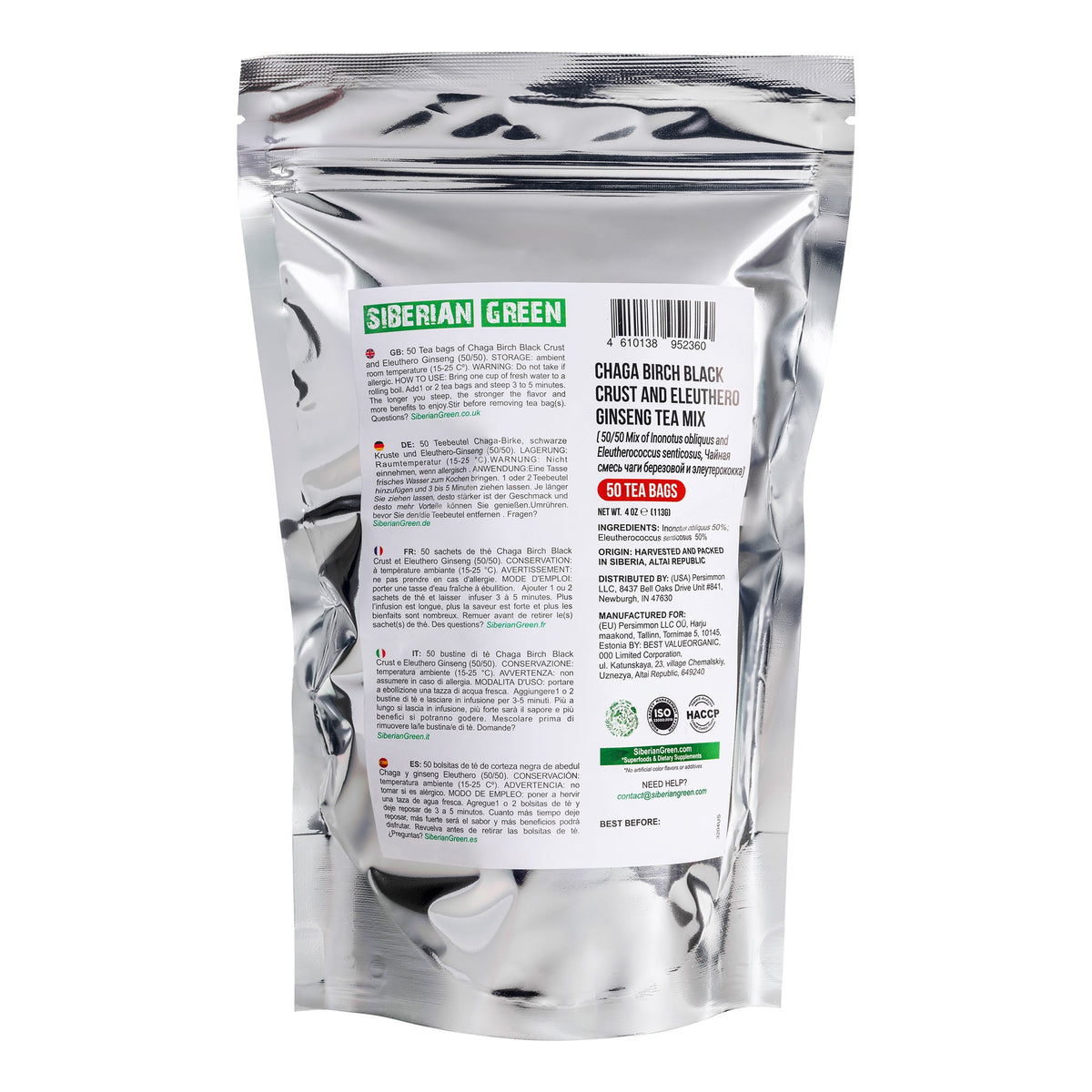 Brewing instructions for Chaga Tea with Eleuthero Root