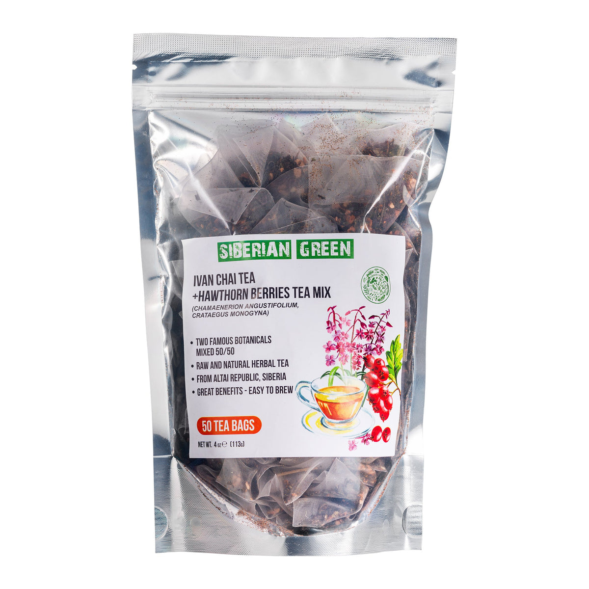 Pure Siberian Green Ivan Chai Tea with Hawthorn Berry 