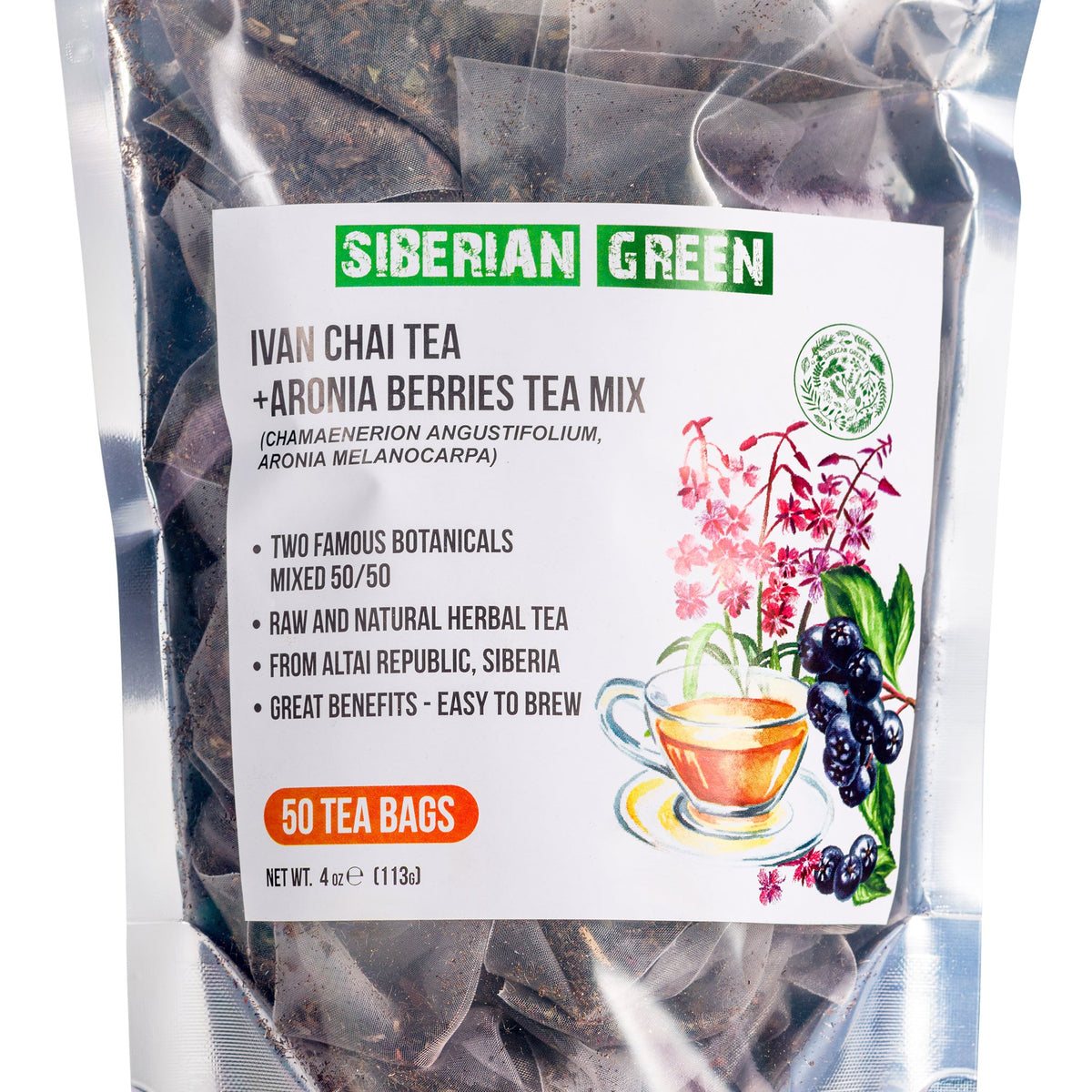 Siberian Green Ivan Chai & Aronia Berry Tea 