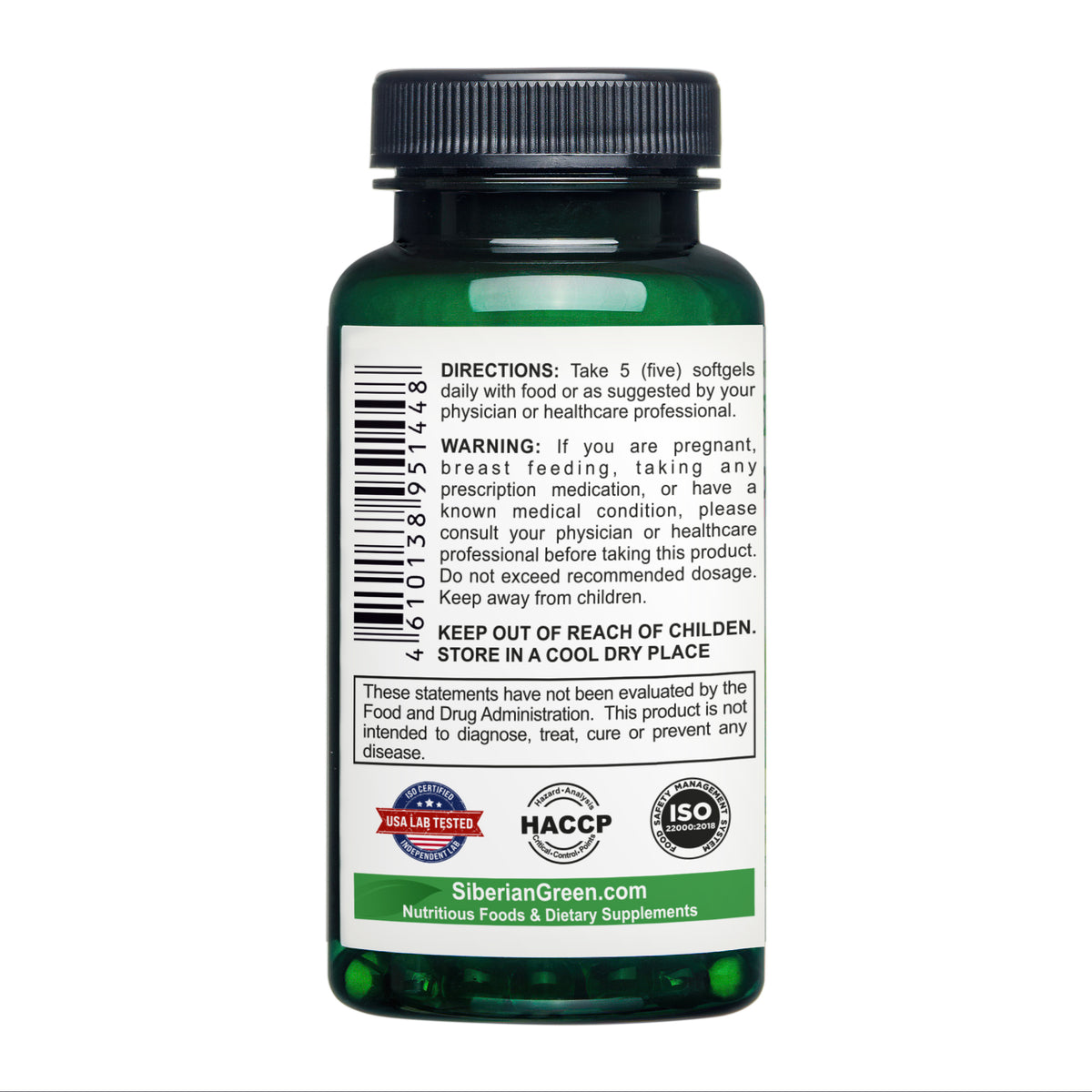 Siberian Green Pine Nut Oil Softgels with Pine Resin – 200 Softgels