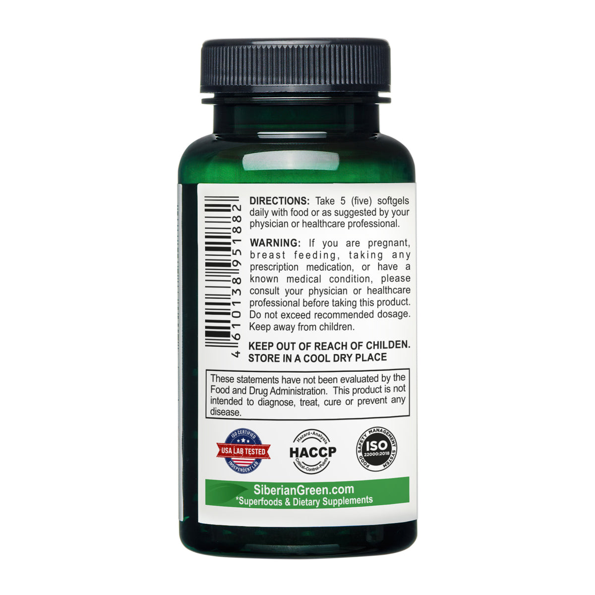Siberian Green Rosehips Seed Oil Capsules, 200 Softgels packages- Omega, 6, 7, 9, &amp; 9 Rich Oil | Unrefined &amp; Cold Pressed