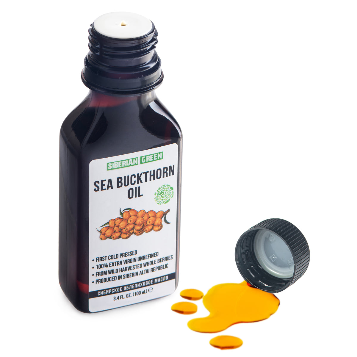 100% Pure Sea Buckthorn Oil - Extra Virgin Organic Oil, Cold Pressed