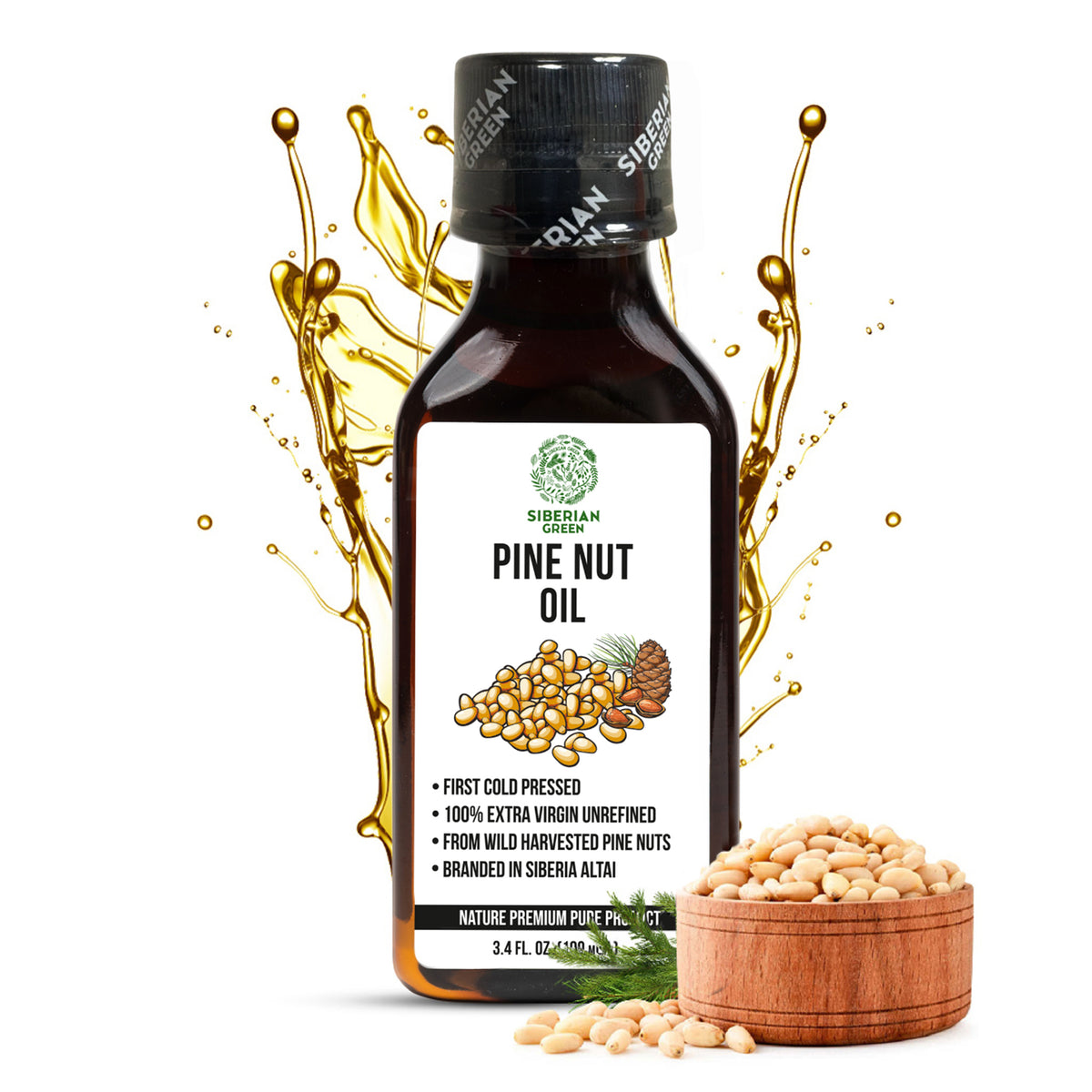 Siberian Pine Nut Oil | 100% Pure Unfiltered Extra Virgin Cold Pressed 100ml